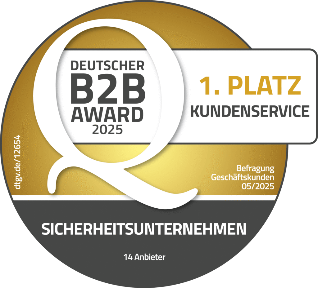Deutscher B2B Award Siegel für den 1.Platz Kundenservice